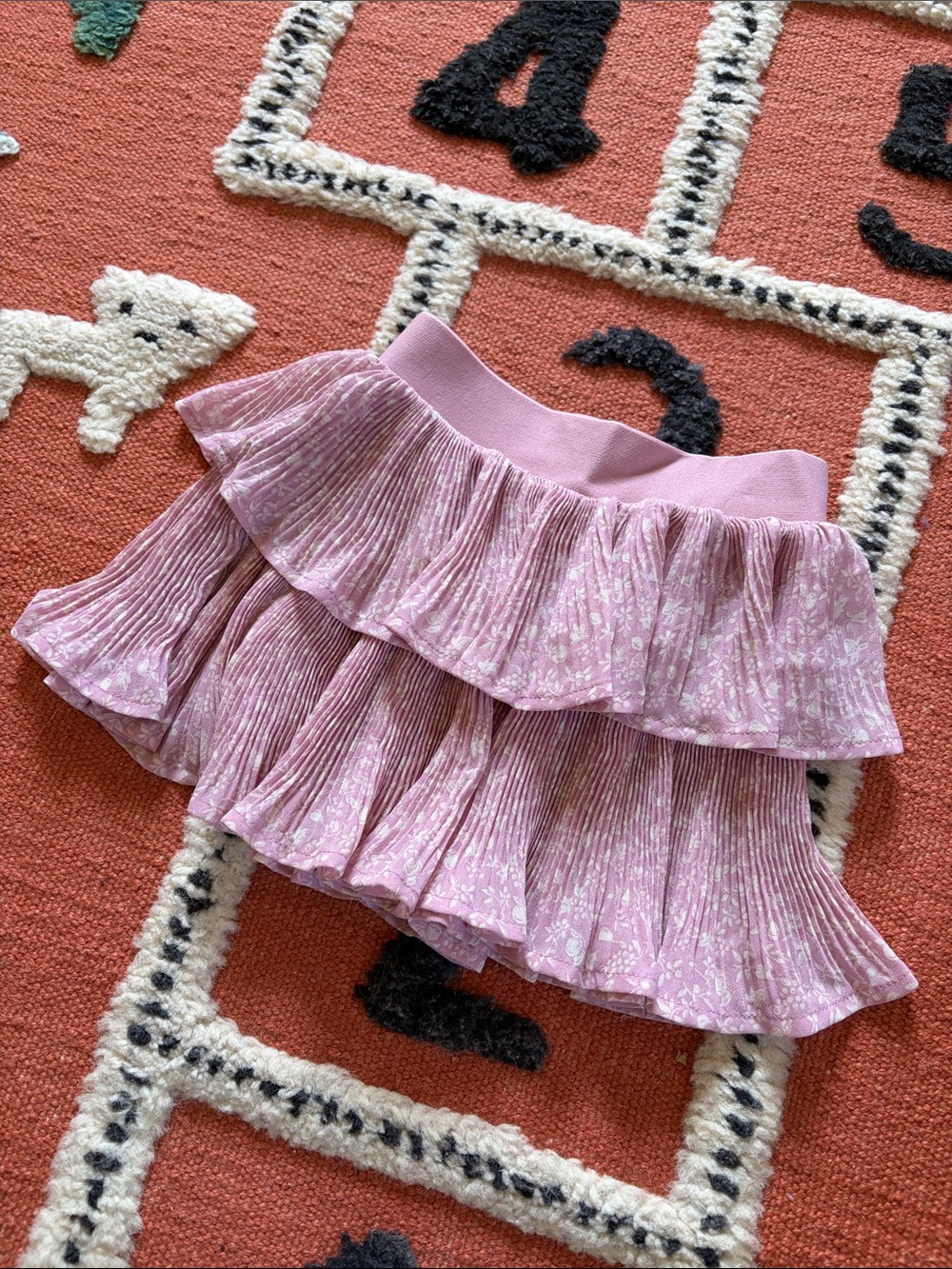 Mini Boden Pink Tiered Ruffle Skirt